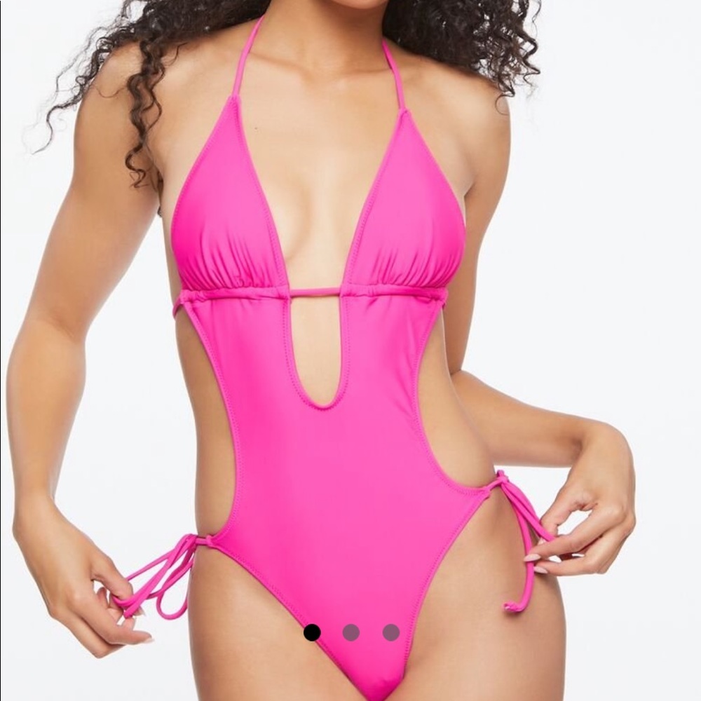 Forever 21 Hot Pink Cutout One-Piece Swimsuit